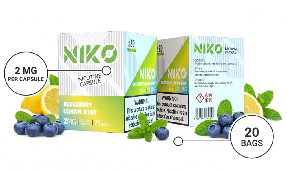 Cápsulas Nicotina Blueberry Lemon Mint - Equilibrio Cítrico y Dulce