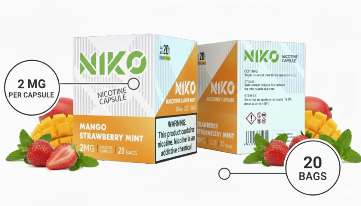 Cápsulas Nicotina Mango Strawberry Mint - Mezcla Exótica Suave