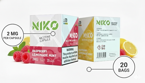 Cápsulas Nicotina Raspberry Lemonade Mint - Cítrico Vibrante y Fresco