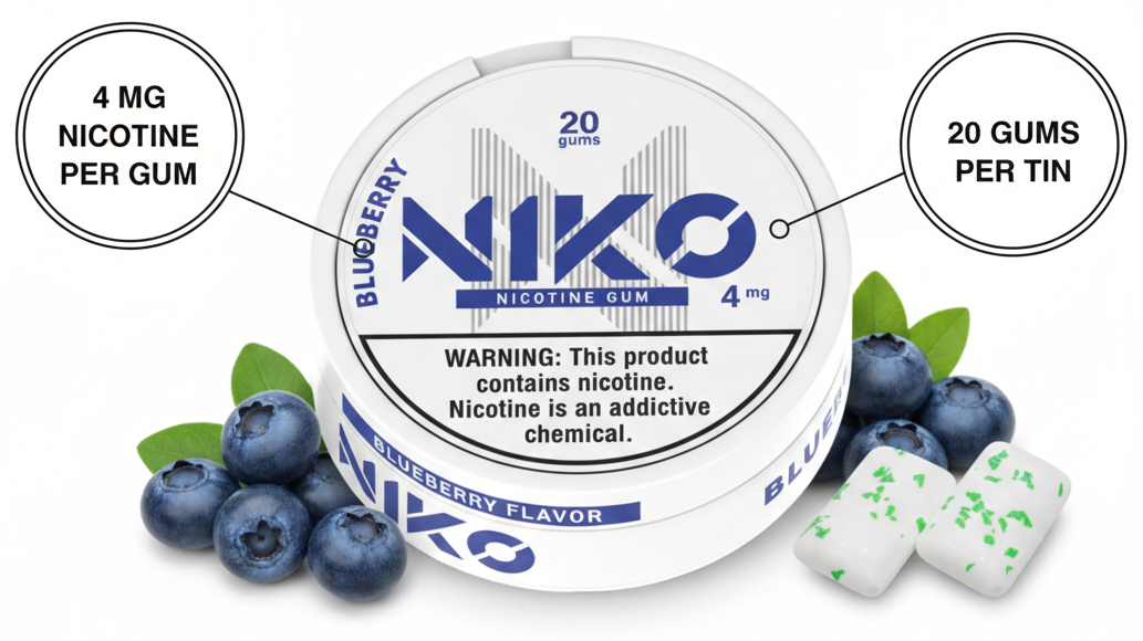 Chicles Nicotina Blueberry - Arándano Intenso