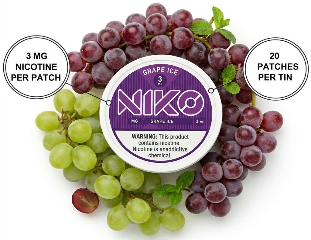 Parches Nicotina Grape Ice - Dulzura Helada