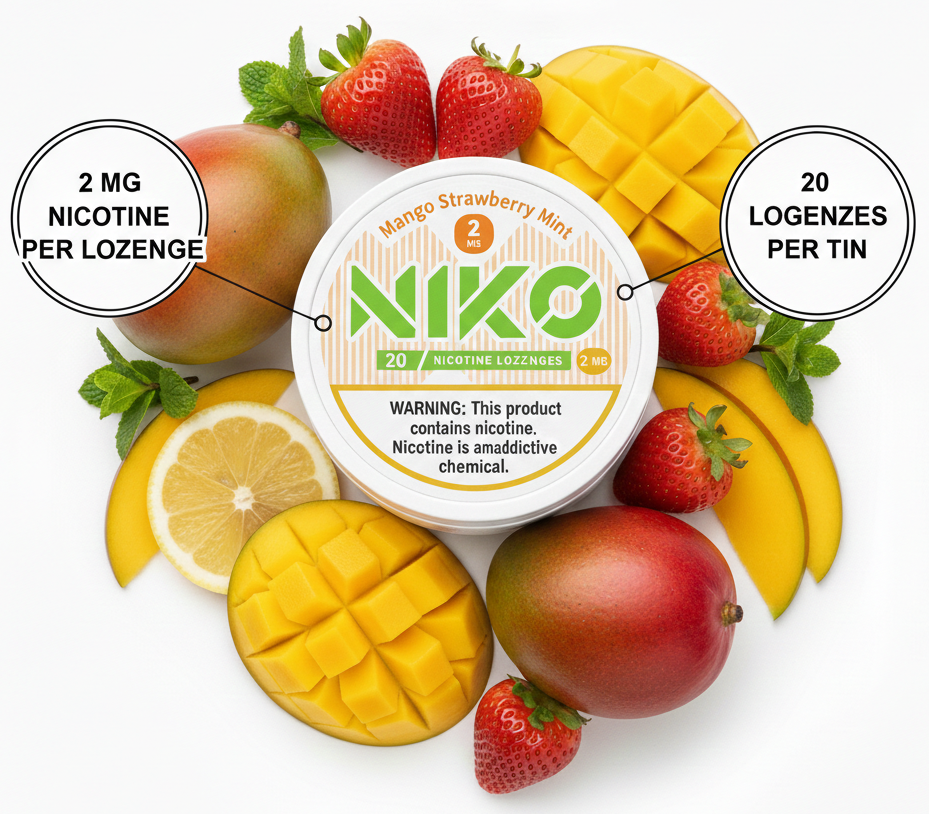 Pastillas Nicotina Mango Strawberry Mint - Cóctel Frutal Refrescante